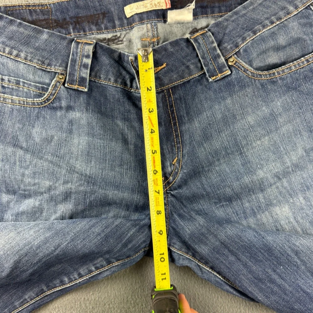 Levi's 545 Jeans Womens 34x32 Blue Low Rise Wide Leg Baggy Y2K Dark Wash Hipster - Picture 7 of 10